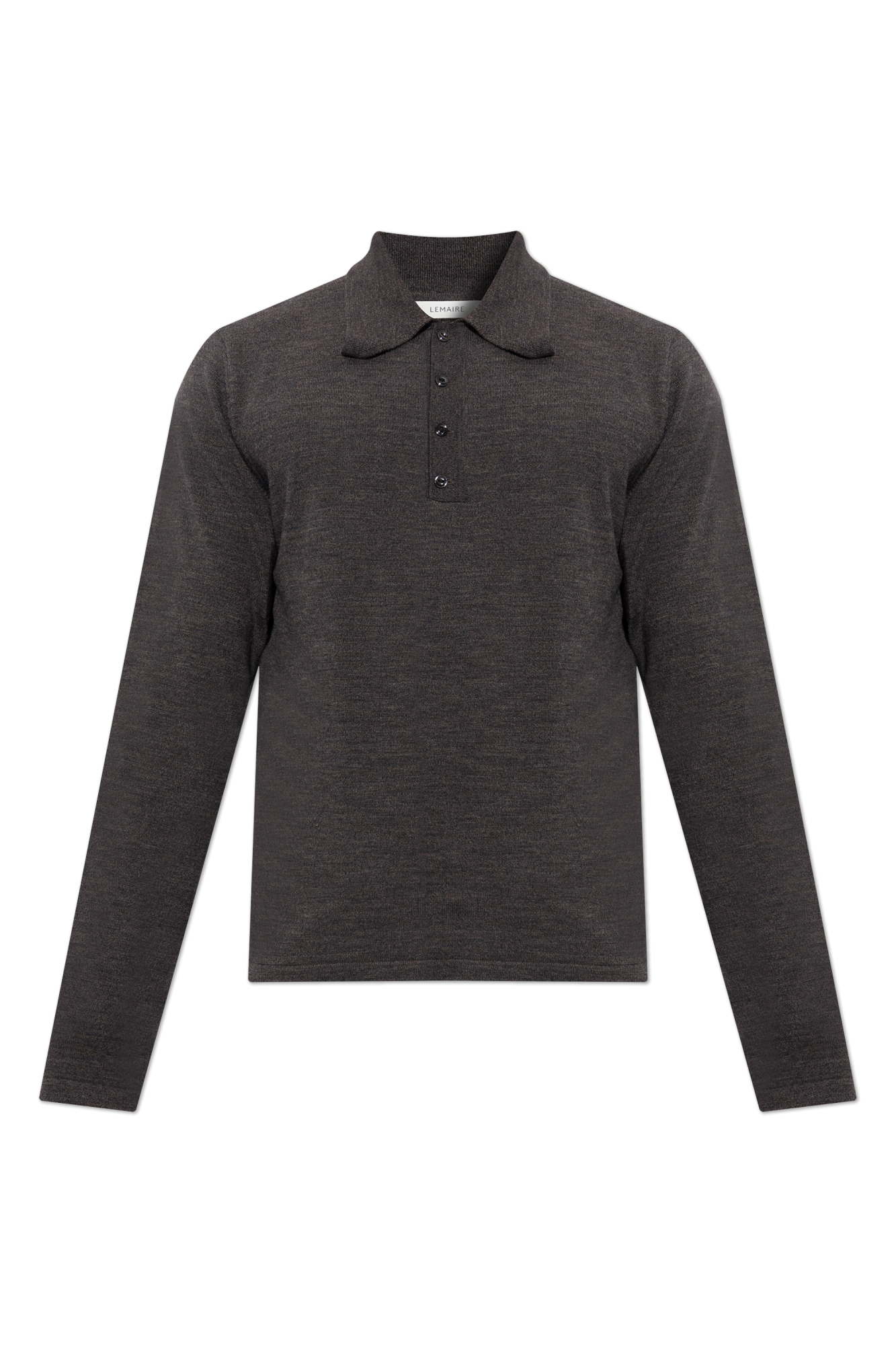 Brown Wool polo shirt with long sleeves Lemaire - Vitkac France